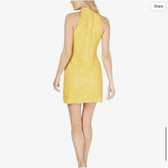 Vince Camuto Sz 14 Tie-Neck Lace Sheath Dress Navy Blue Sleeveless Zip Cocktail - Picture 7 of 16